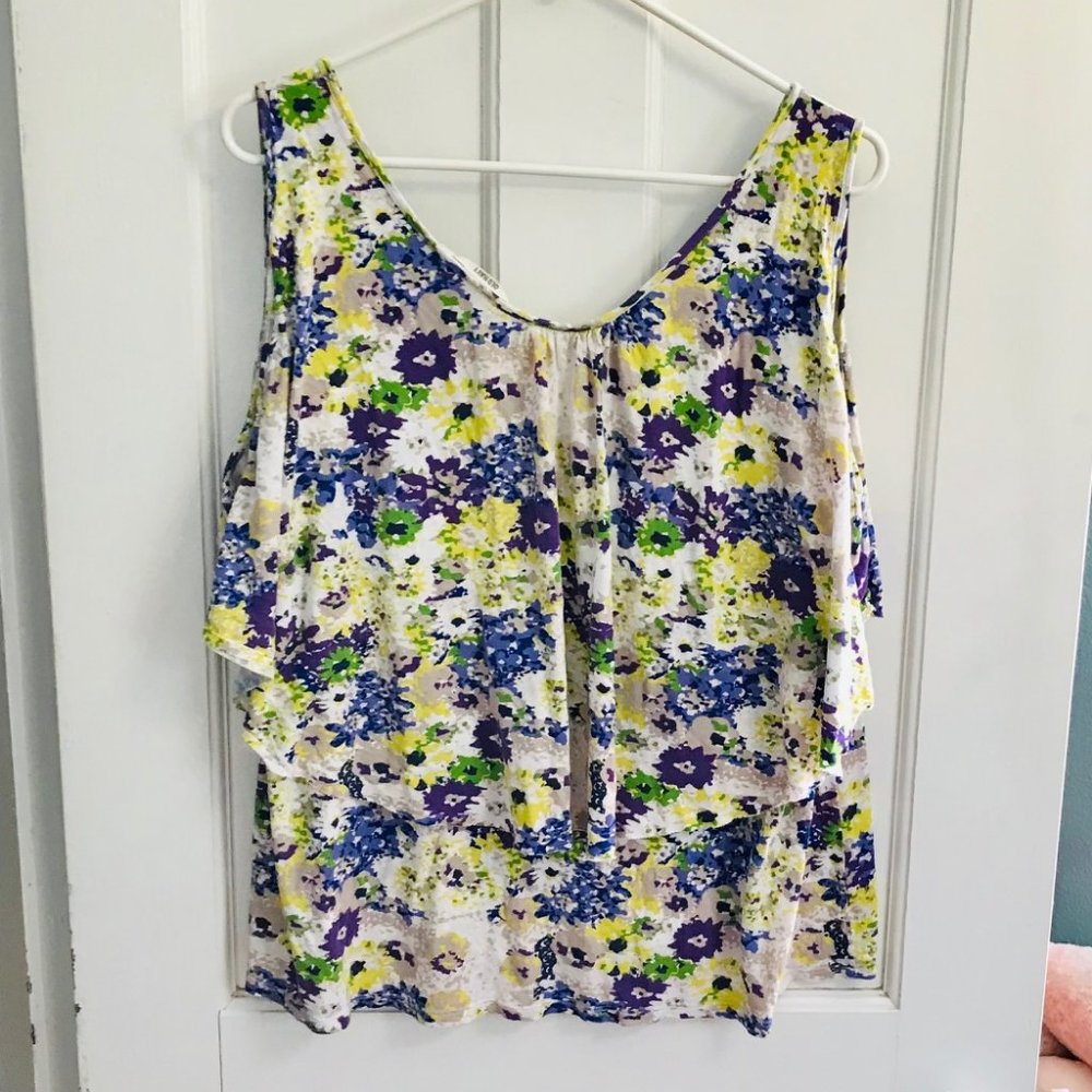 Old Navy Purple Floral Maternity Tank Top